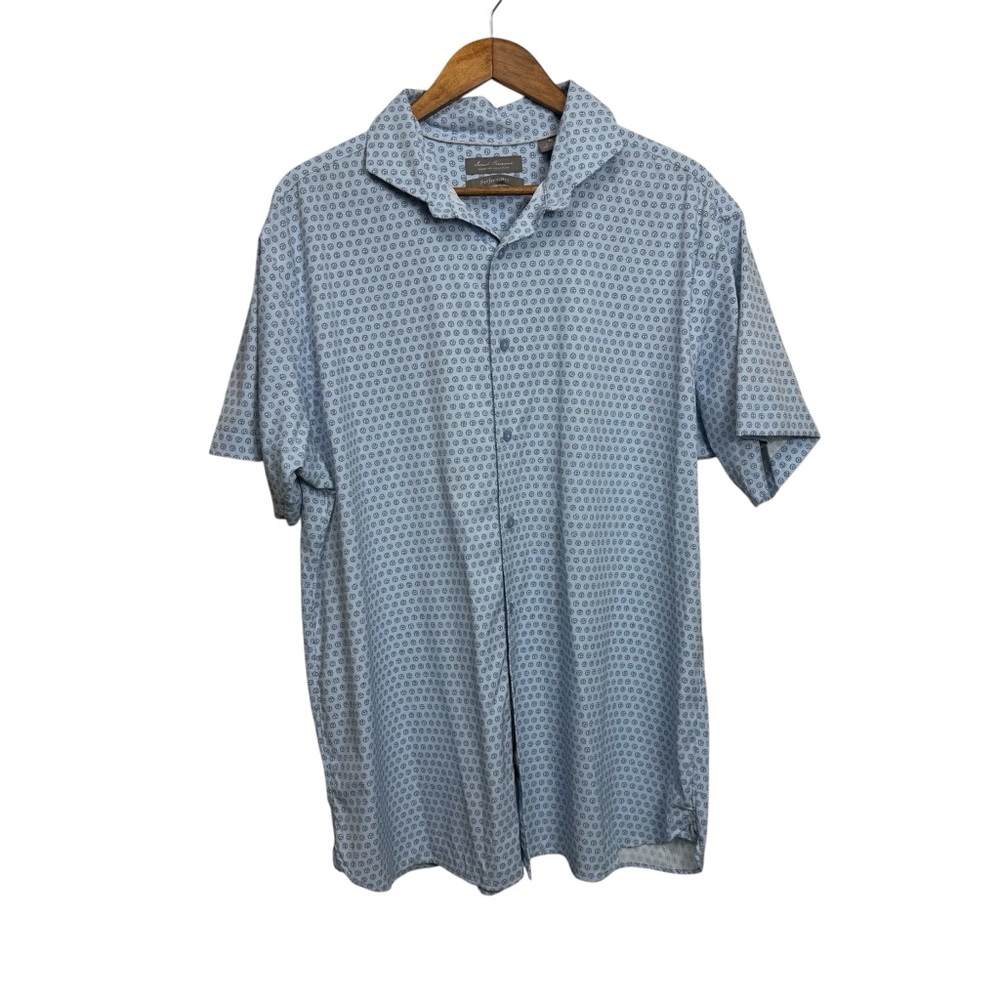 Daniel Cremieux Performance Blue Printed Button Down Super Soft Shirt XL‎